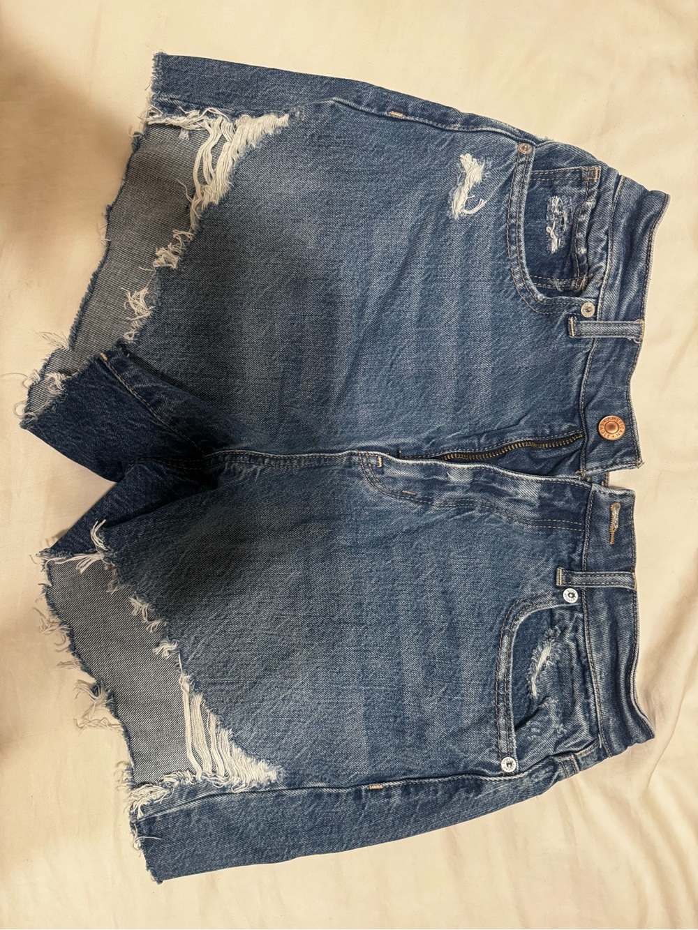 American Eagle Outfitters Distressed Denim Shorts - Blue